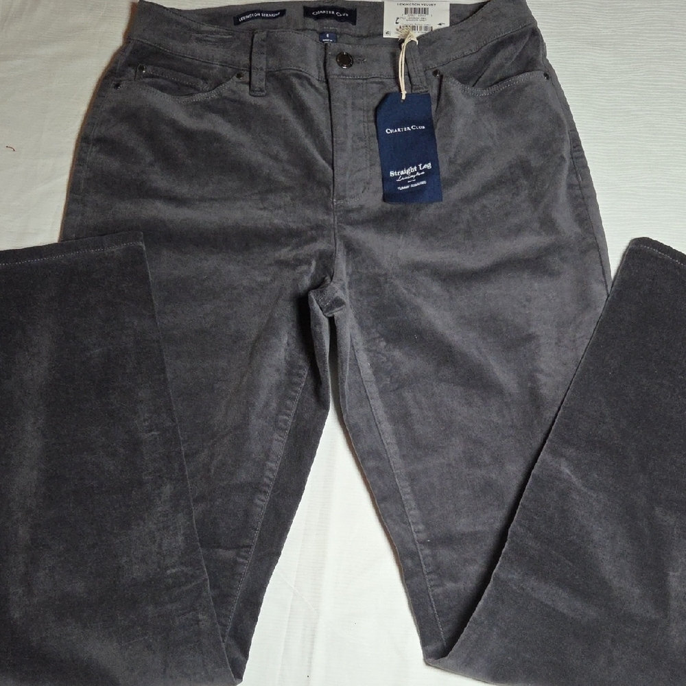 Charter Club Gray Straight Leg Pants